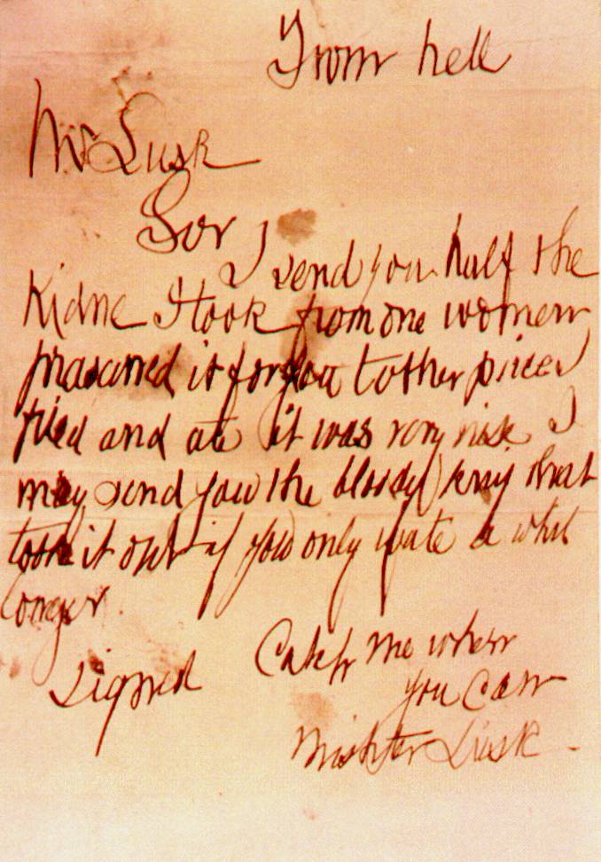 A scan of the original From Hell letter