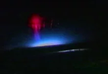 An example of a red sprite