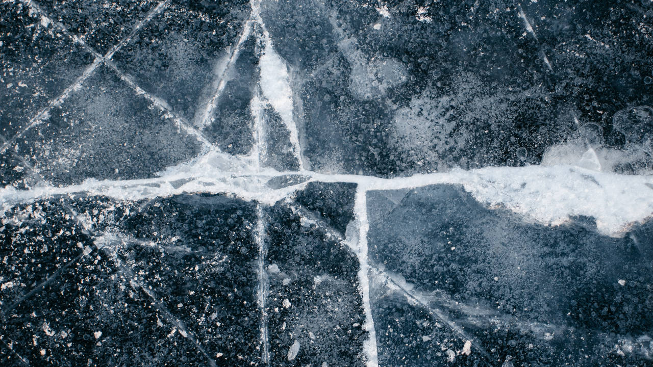 a pattern on ice